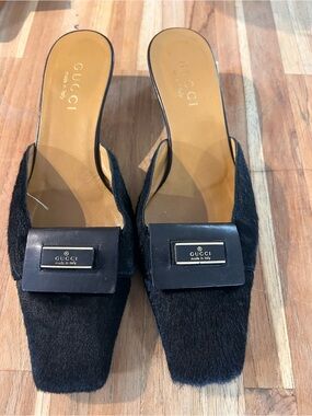 Authentic Gucci Tom Ford pony hair mules size 36.5